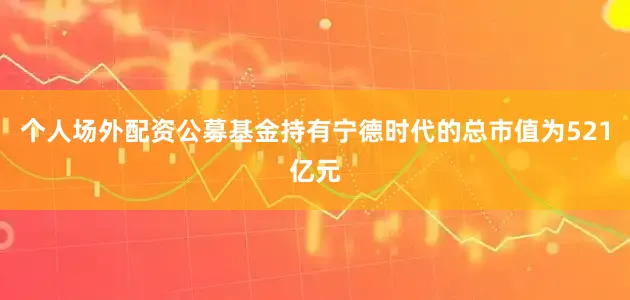 个人场外配资公募基金持有宁德时代的总市值为521亿元
